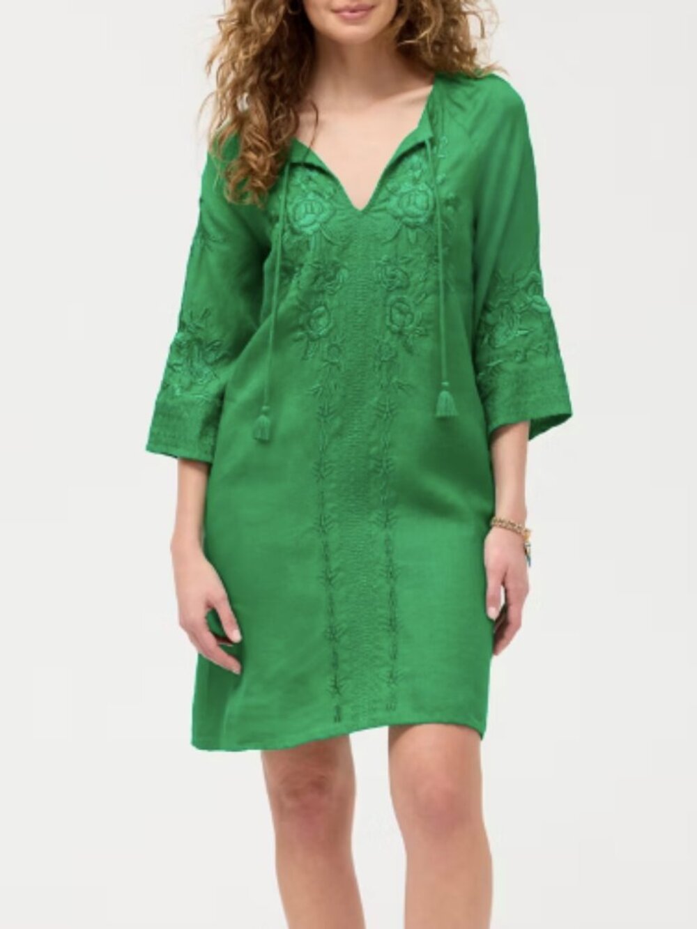 NWT Johnny Was Relaxed Raglan Dress in Carmelita Green Tambourine XXL Petite